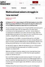 Multinational miners struggle in ‘new normal’